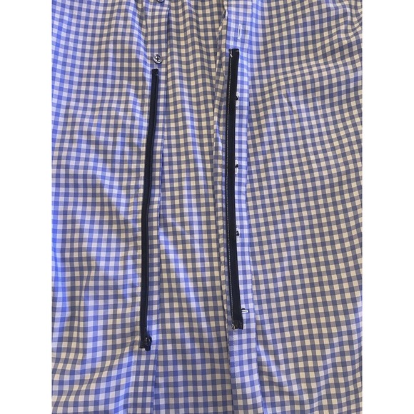 STANTT Shirt Mens Blue Plaid Button Up Long Sleeve Custom Fit - Button/Zipper - Picture 4 of 7